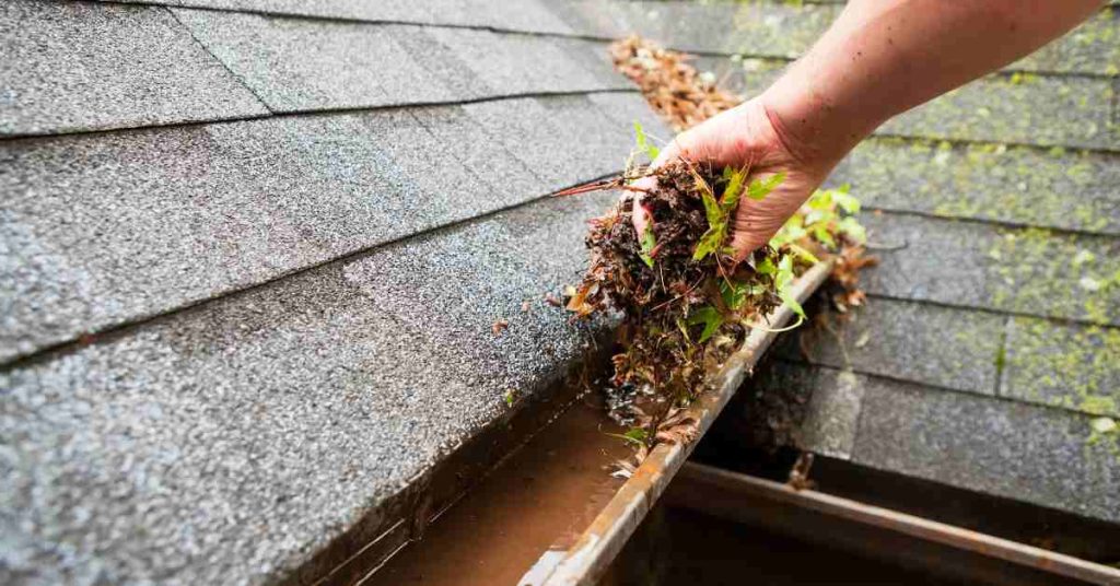 cleaning gutters