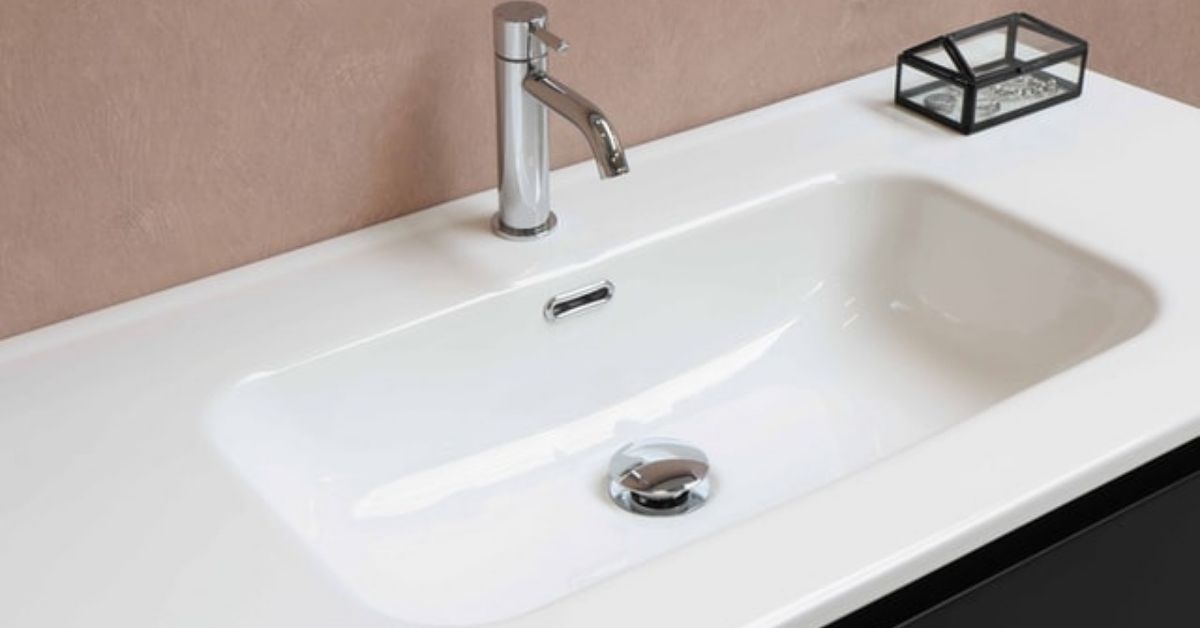 solid stainlees bathroom sink draining slowly