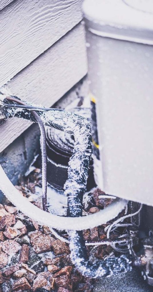 Frozen outside air conditioner pipe
