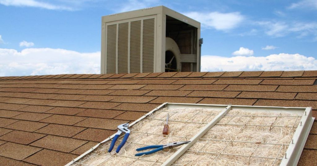 Rooftop swamp cooler maintenance