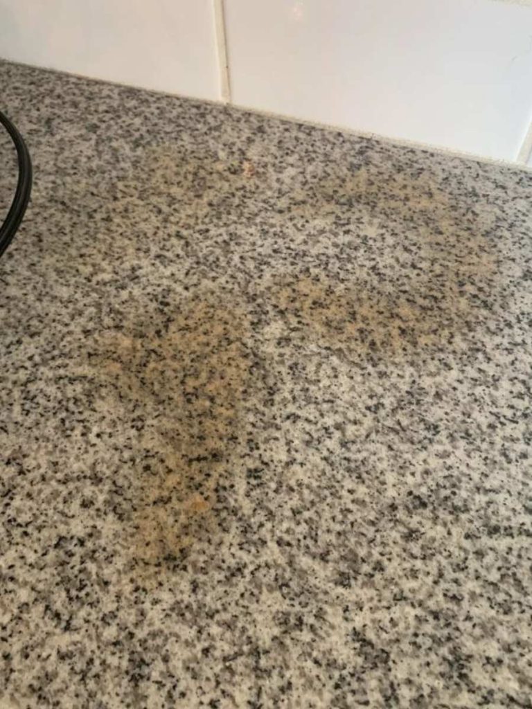 coffee stains in a kitchen countertop